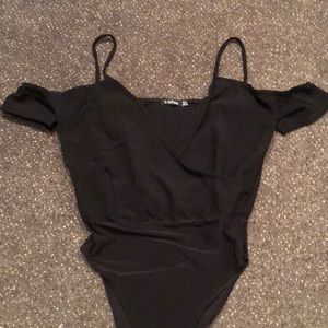 black off shoulder bodysuit never worn